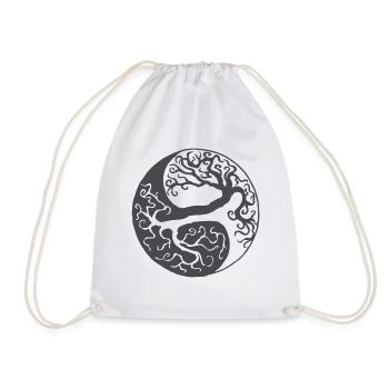 Yin Yang Tree of Life Gift - Drawstring Bag - white - Front