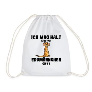 Ich mag halt einfach Erdmännchen Meerkat Geschenk - Turnbeutel - Weiß - Vorne