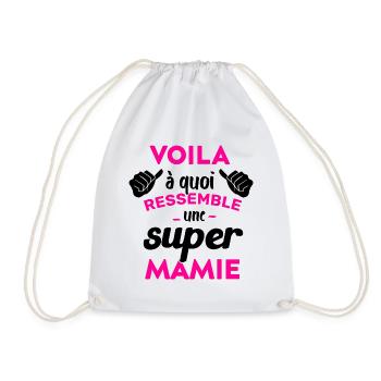 Super Mamie Cadeau Humour Personnalisé - Sac de sport léger - blanc - Devant