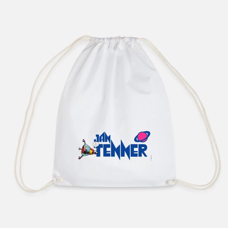 Jan Tenner Logo Mit Raumschiff Silbervogel - Turnbeutel - Weiß