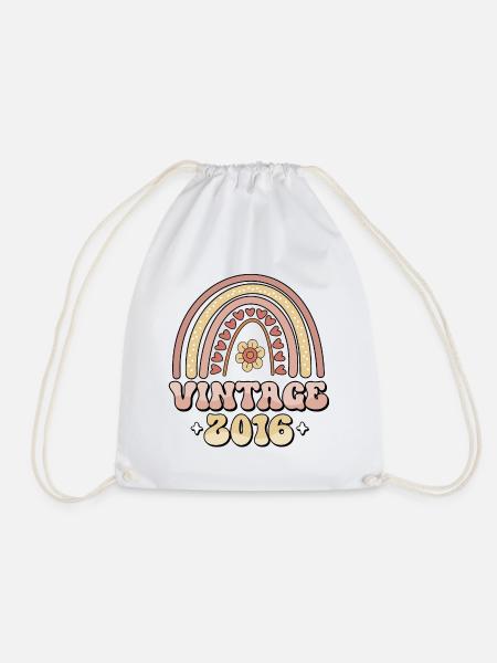 Vintage 2016 Retro Jahrgang Geburtstag Geschenk - Turnbeutel - Weiß