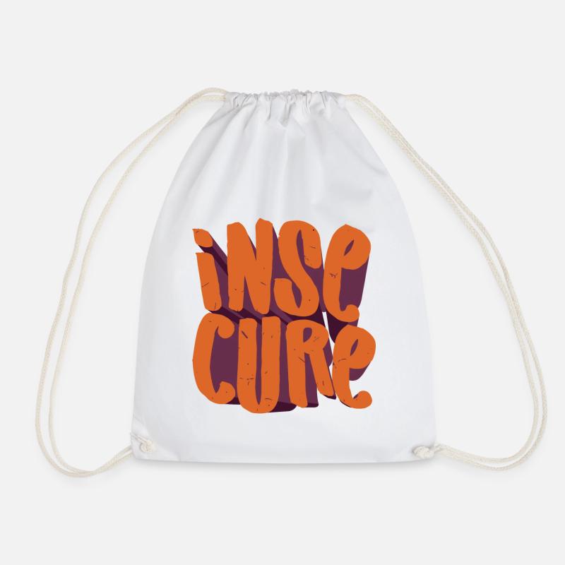 Insecure Graphic - Drawstring Bag - white