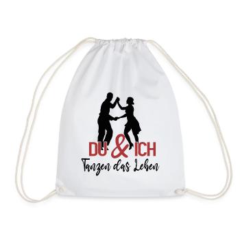 You and I dance life - Drawstring Bag - white - Front