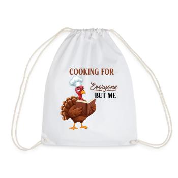 Cooking grouch turkey - Drawstring Bag - white - Front
