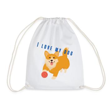 I love my dog - Turnbeutel - Weiß - Vorne