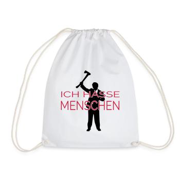 ICH HASSE MENSCHEN (v) - Turnbeutel - Weiß - Vorne