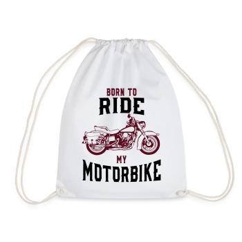 BORN TO RIDE - MY MOTORBIKE! - Drawstring Bag - white - Front