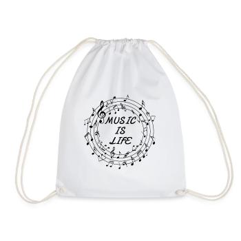 Music is Life - Clé de note musicale - Sac de sport léger - blanc - Devant