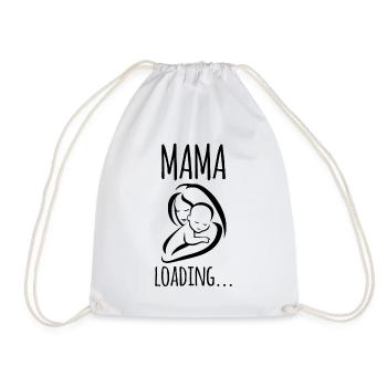Mama 2019 loading Mami Schwangerschaft Geburt Baby - Turnbeutel - Weiß - Vorne