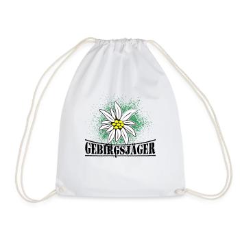 Gebirgsjäger Blume Distel Logo - Turnbeutel - Weiß - Vorne