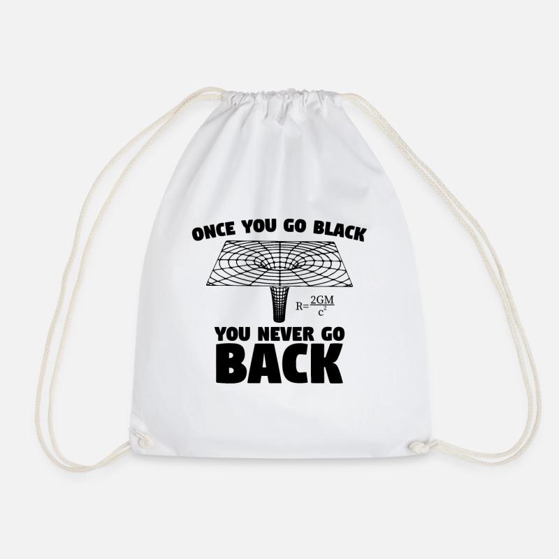 Black Hole Black Hole Planets Space Physics - Drawstring Bag - white