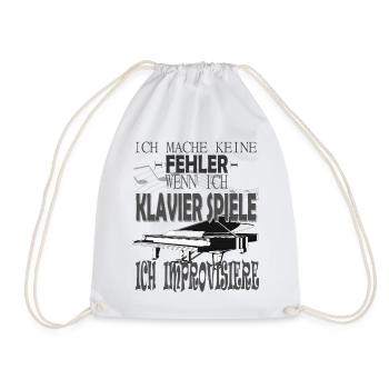 Ein lustiges Klavier Design - Turnbeutel - Weiß - Vorne