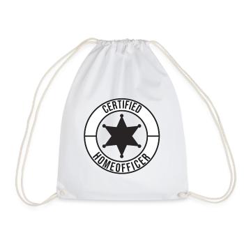 Certified Homeofficer Office Office Job Work - Drawstring Bag - white - Front