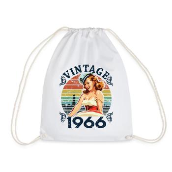 Retro Pin-up Girl Vintage 1966, 56 ans - Sac de sport léger - blanc - Devant