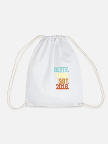 Best woman since 2019 | Vintage - Drawstring Bag - white