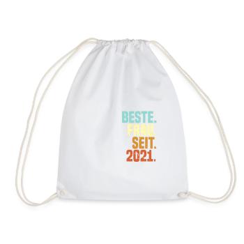Best woman since 2021 | Vintage - Drawstring Bag - white - Front