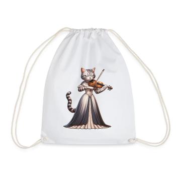 Violin Katze Violinistin - Turnbeutel - Weiß - Vorne