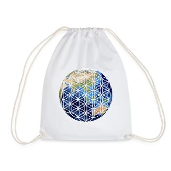 Earth Flower of Life - Drawstring Bag - white - Front