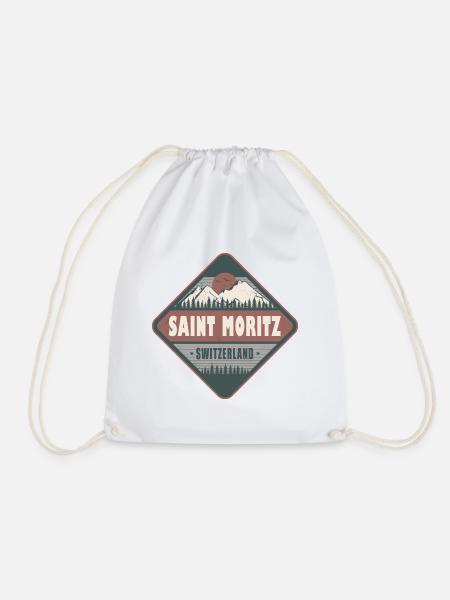 Saint Moritz Schweiz Vintage Wanderdesign - Turnbeutel - Weiß