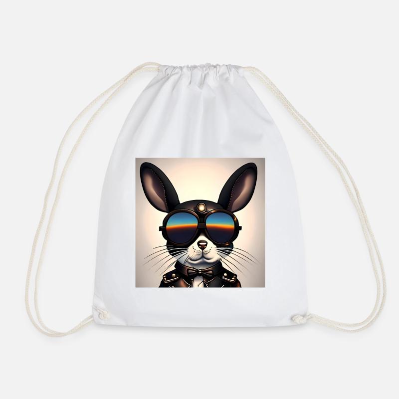 Crazy Easter Sunglasses Glasses - Drawstring Bag - white