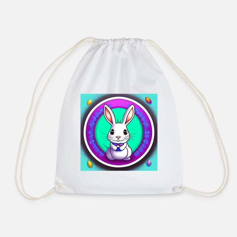 Little Easter in white - Drawstring Bag - white