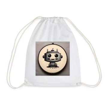 Cute robot - Drawstring Bag - white - Front