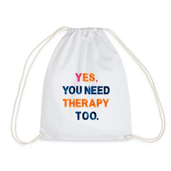 THÉRAPIE. Une chemise, un mot. - Sac de sport léger - blanc - Devant