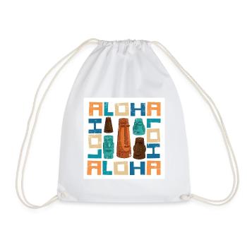 ALOHA TIKI - Drawstring Bag - white - Front