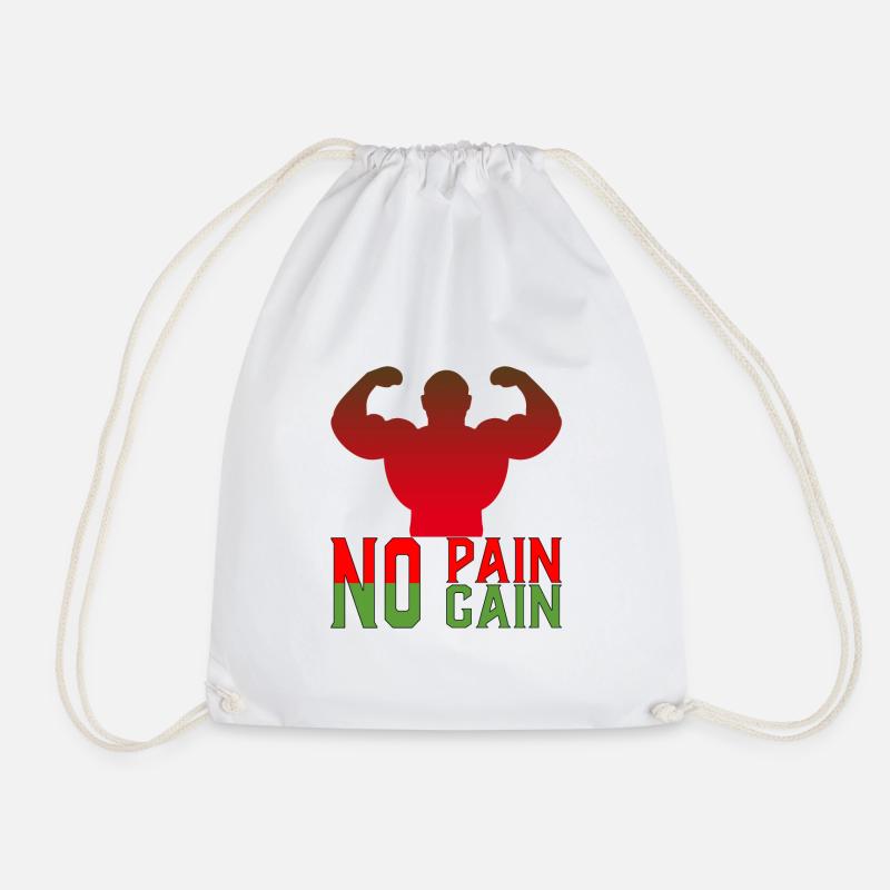 No Pain No Gain - Turnbeutel - Weiß