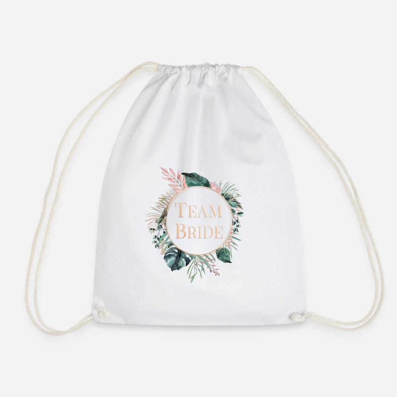 Team Bride Palms Greenery 2 - Drawstring Bag - white