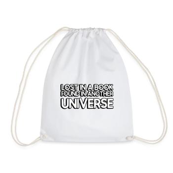 Lost in a book, found in another universe - Drawstring Bag - white - Front
