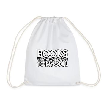 Books are the windows to my soul - Drawstring Bag - white - Front