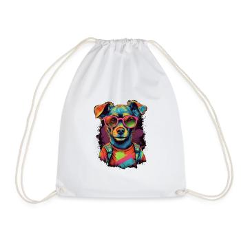 Chien - Sac de sport léger - blanc - Devant