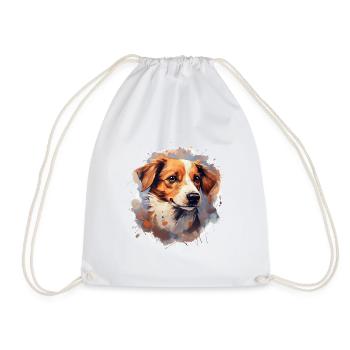 Chien - Sac de sport léger - blanc - Devant