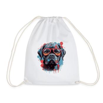 Chien - Sac de sport léger - blanc - Devant