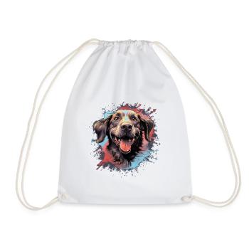 Chien - Sac de sport léger - blanc - Devant