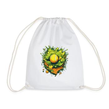 Tennis ball - Drawstring Bag - white - Front