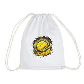 Tennis ball - Drawstring Bag - white - Front