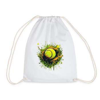 Tennis ball - Drawstring Bag - white - Front