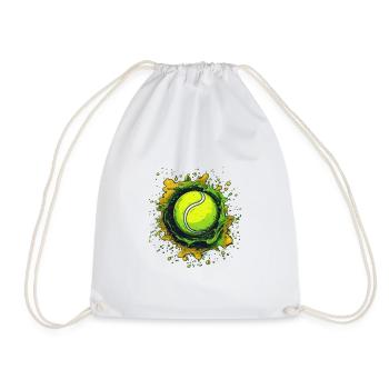 Tennis ball - Drawstring Bag - white - Front