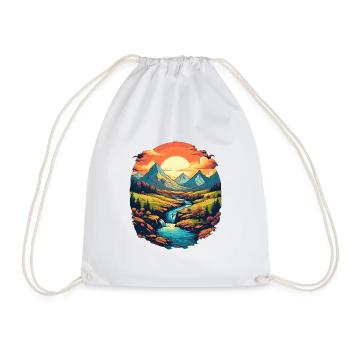 Landscape - Drawstring Bag - white - Front
