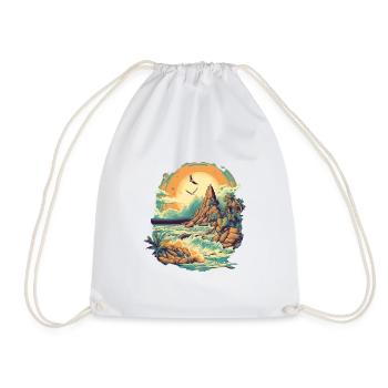 Beach - Drawstring Bag - white - Front