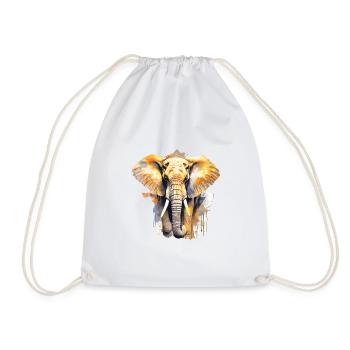 Elefant - Turnbeutel - Weiß - Vorne