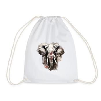 Elefant - Turnbeutel - Weiß - Vorne