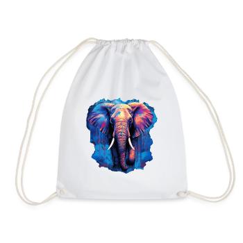 Elephant - Drawstring Bag - white - Front