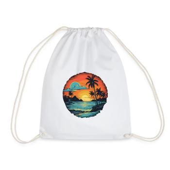 Beach - Drawstring Bag - white - Front