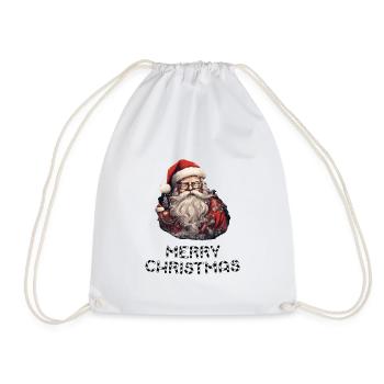 Weihnachtsmann - Marry Christmas - Turnbeutel - Weiß - Vorne