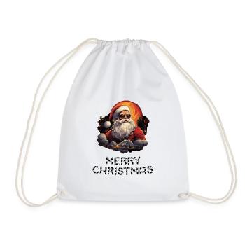 Weihnachtsmann - Marry Christmas - Turnbeutel - Weiß - Vorne