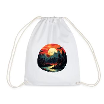 Landscape - Drawstring Bag - white - Front