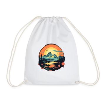 Landscape - Drawstring Bag - white - Front
